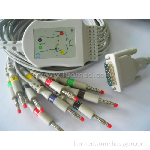 Schiller compatible 10-lead EKG Cable Banana 4.0